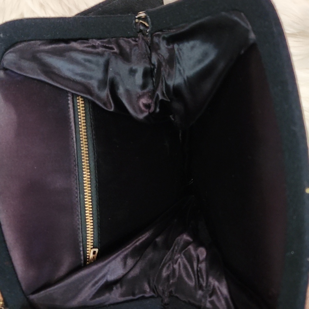 Vintage Black Wool Handbag - Picture 3 of 4